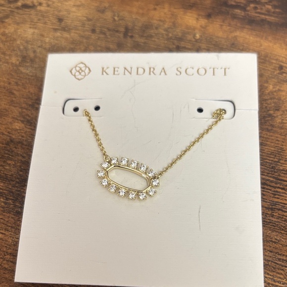 Kendra Scott Elisa CZ Open Frame  Gold Necklace - Picture 1 of 2